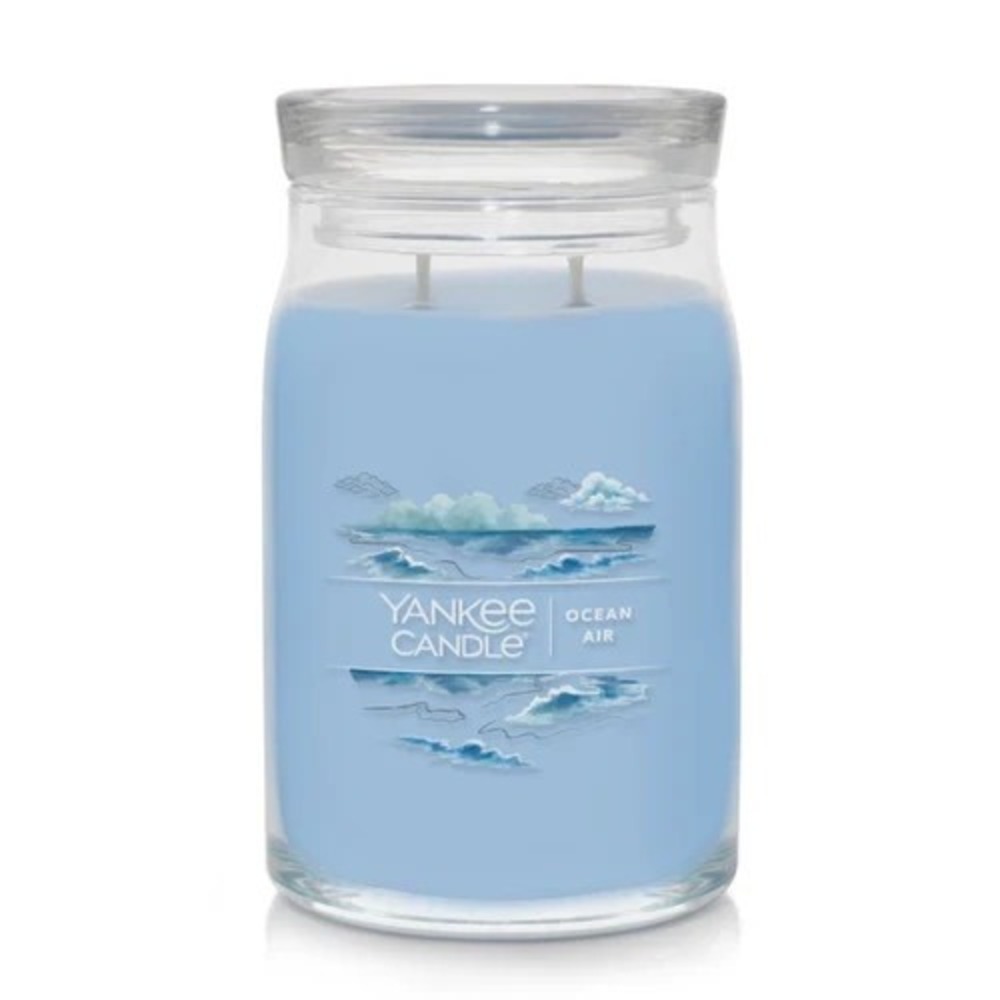 New Double Wick Yankee Candle Signature Large Jar - Ocean Air 20oz Glass Jar